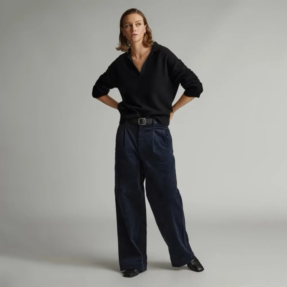 NEW Everlane Women’s Cashmere Polo Black Sweater Size XSmall - Picture 6 of 14